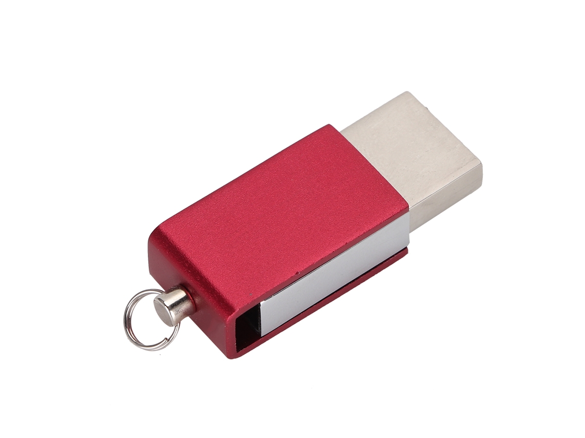 Unidad Flash Telescópica Giratoria Colorida De Oxidación Con Doble Interfaz Usb3.0 2 En 1 De 16g Rojo