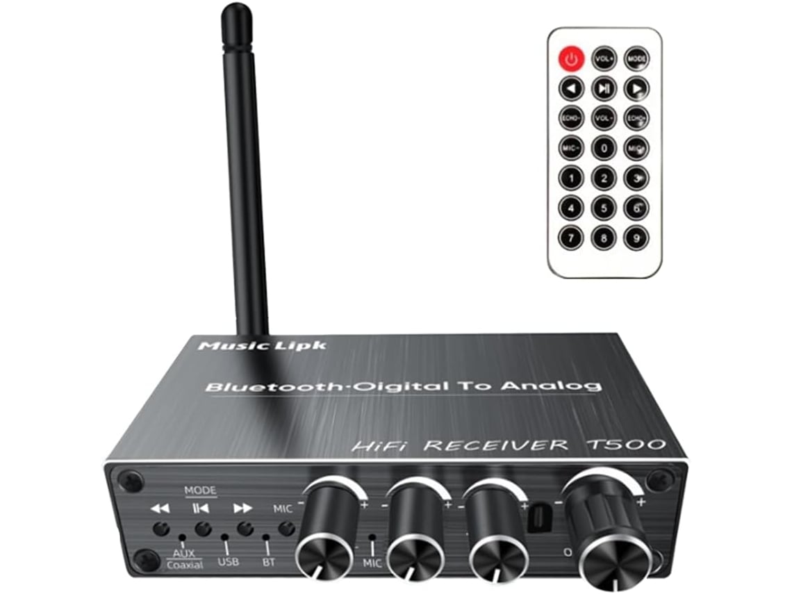 Receptor Bluetooth 5 Con 3 Entradas Aux/coaxial/micro/usb Y Adaptador Para Pérdida De Cable.