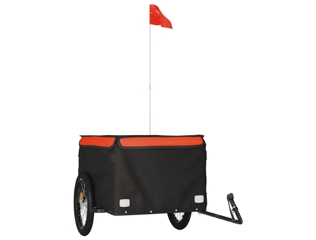 Remolque VIDAXL para bicicleta hierro negro y naranja (45 kg)