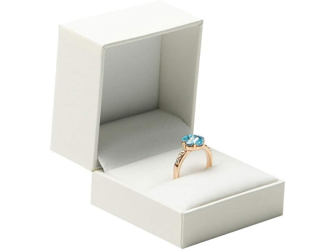 Caja De Joyas Blanca - Estuche Para Anillos