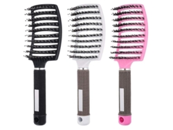 3 Cepillos De Cerdas De Jabalí Para Desenredar El Cabello Rizado - Diseño Transpirable