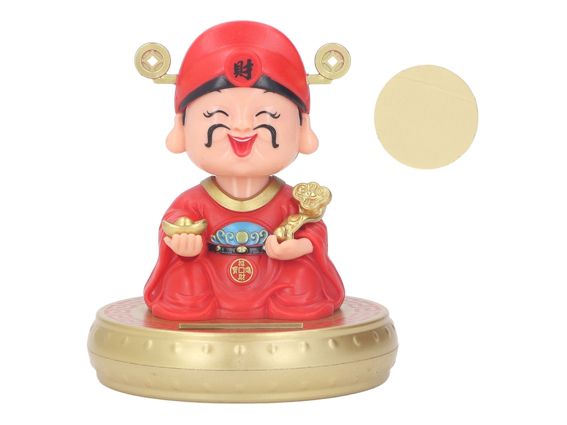 Rebe-figura Do Deus Da Riqueza Cai Shen Solar Automática Nodriza Plástico Durável Para Casa Carro Escritório