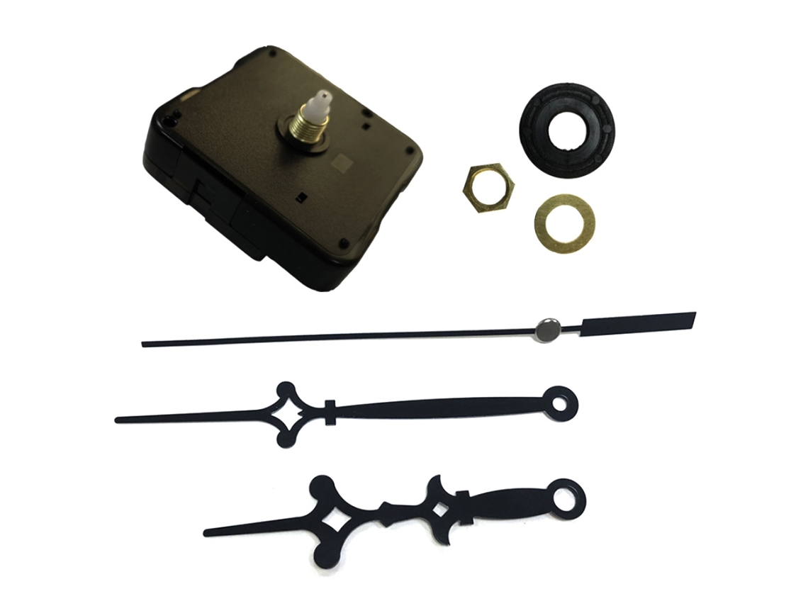 Kit de motor de reloj de cuarzo negro Baok con manecillas y piezas para bricolaje.