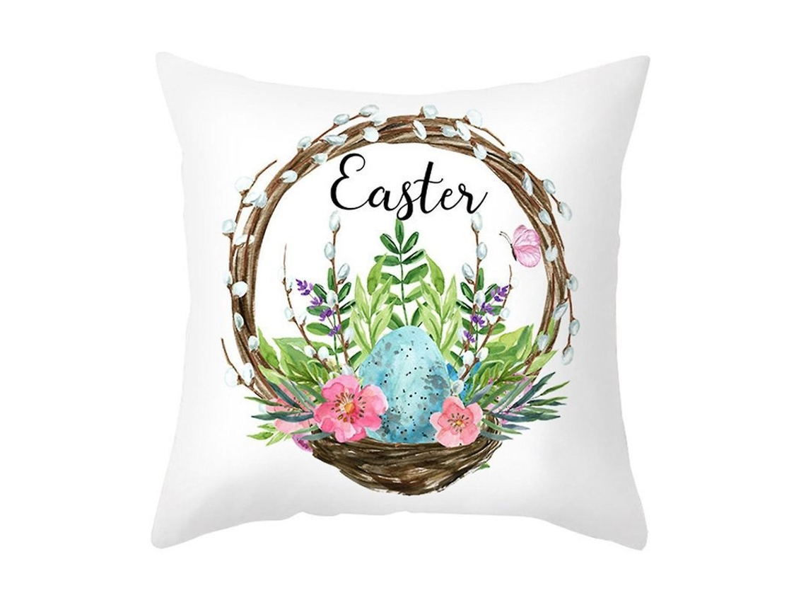 2026-funda De Almohada Con Impresión Unilateral Patrones Cómicos Cuadrados Cremallera Oculta Decoración Suave Poliéster