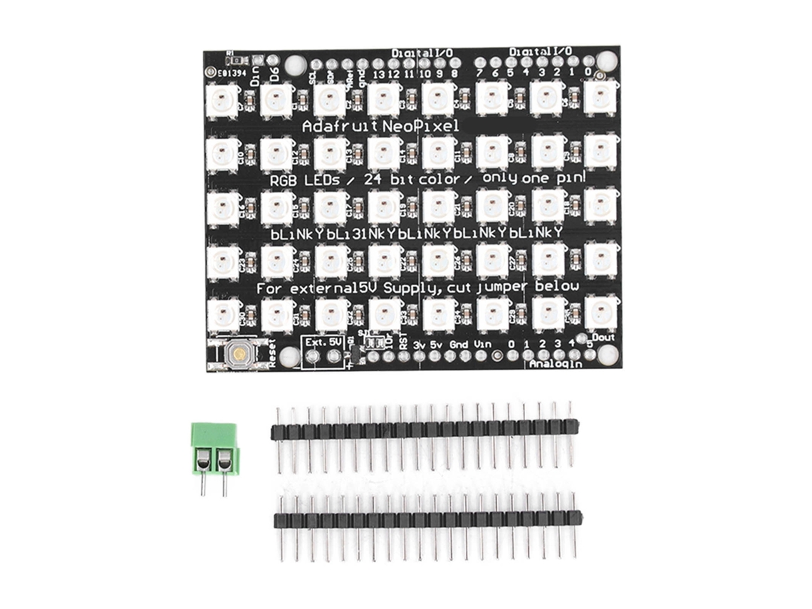 Veloriskku-placa De Desenvolvimento De Luz Rgb Ws2812b 5050 Com Controlador Integrado 5v 40 Bits Módulo Led 5x8