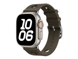 Correa de silicona negra con orificios para hebilla y textura de escalera para Apple Watch 42/41/40/38 mm FWINL