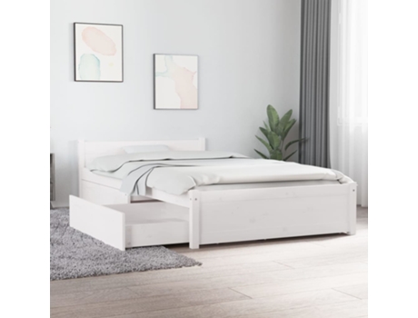 vidaXL Estructura de cama con cajones 90x200 cm blanco