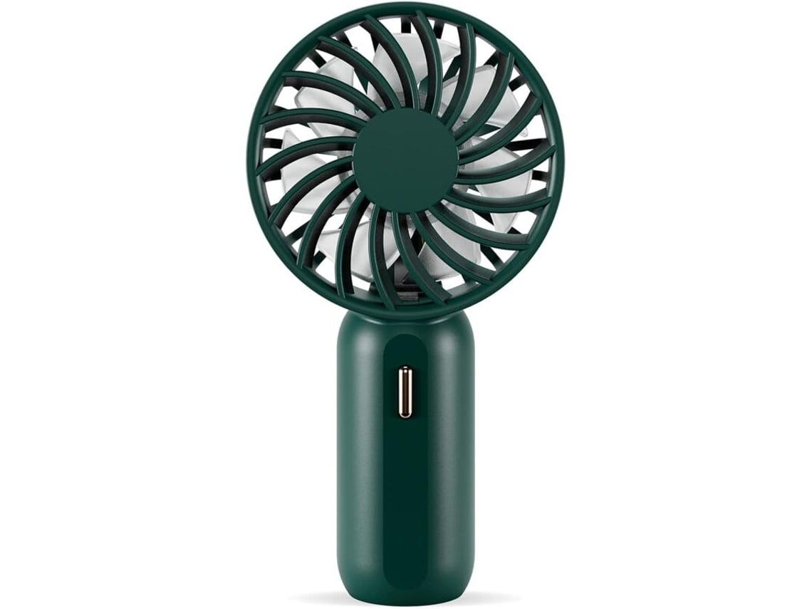Mini ventilador portátil con 3 velocidades ajustables, batería recargable, con cable, silencioso y con conexión USB para el hogar, la oficina y los viajes.