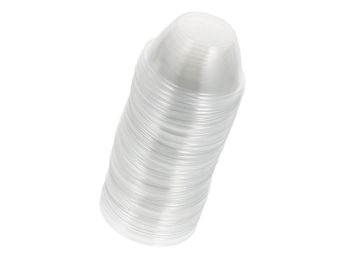 Paquete De 100 Tapas De Plástico Transparente Para Cultivo Hidropónico.