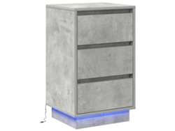 Maison Exclusive - Armario De Noche Con Cajón Gris Concreto 39 X 34,5 X 65 Cm