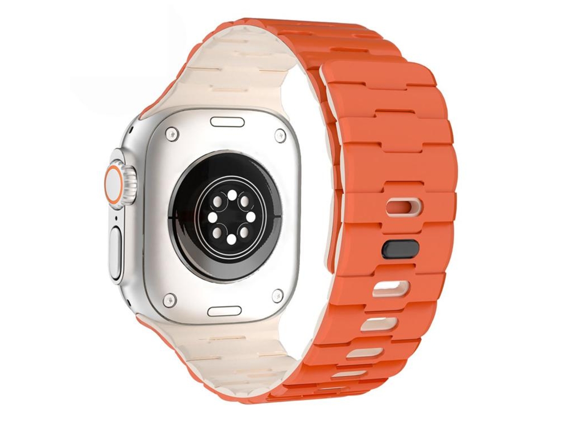 Correa magnética de silicona con un solo pasador y estampado de caballo para Apple Watch de 46/49/45/44 mm FWINL