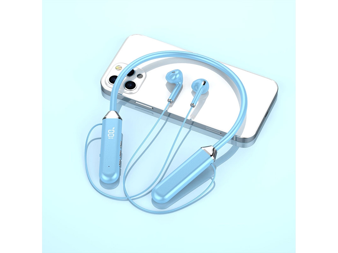 Auriculares Bluetooth Con Banda Para El Cuello (azules), Conectividad Inalámbrica 5.2, Estéreo, Indicador De Batería