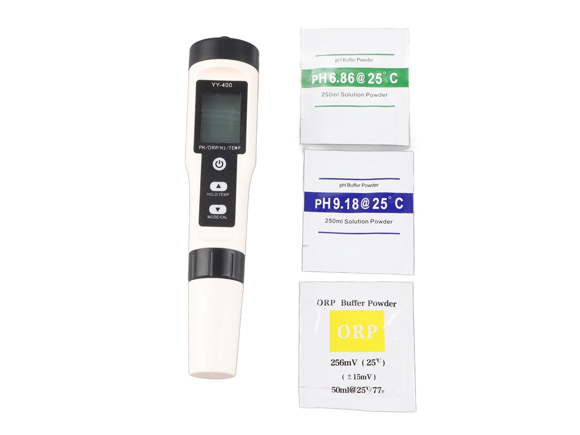 Medidor De Agua Digital 4 En 1 Ip67 Ph Orp H2 Temperatura Con Retroiluminación Y Sonda Desmontable
