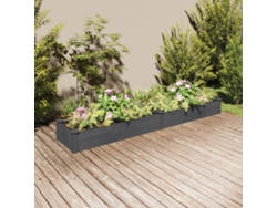 Macizo de flores elevado con forro, 240 x 45 x 25 cm, abeto macizo gris, DKD Home Decor