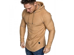 2026-camiseta Manga Larga Con Capucha De Color Sólido Para Hombres Moda Casual Verano Deportes Ikr Xxl Caqui