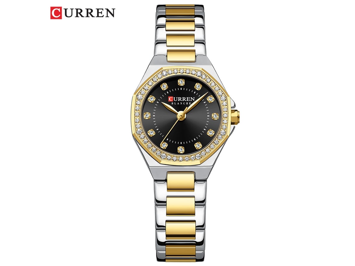 Elegante Reloj De Mujer Con Pedrería, Esfera Octogonal, Resistente Al Agua.
