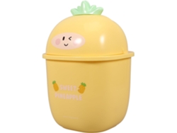 Papelera Pequeña Con Tapa, 5 Litros, Plástico, Amarillo Limón, Contenedor De Almacenamiento