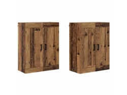 Juego de 2 estantes de pared de madera antigua MAISON EXCLUSIVE (69,5x34x90 cm)