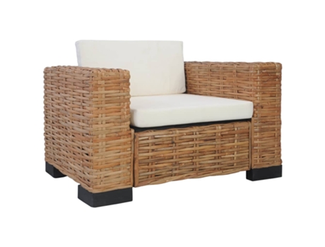 MAISON EXCLUSIVE Sillón con cojines de ratán natural