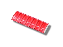 Pastillero portátil Panoona con siete compartimentos para tus necesidades los siete días de la semana - Rojo
