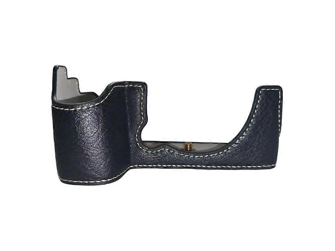 Estuche de piel sintética con textura de búfalo compatible con Fujifilm X S10, estuche de cámara de medio cuerpo con ranura para batería Facpoet