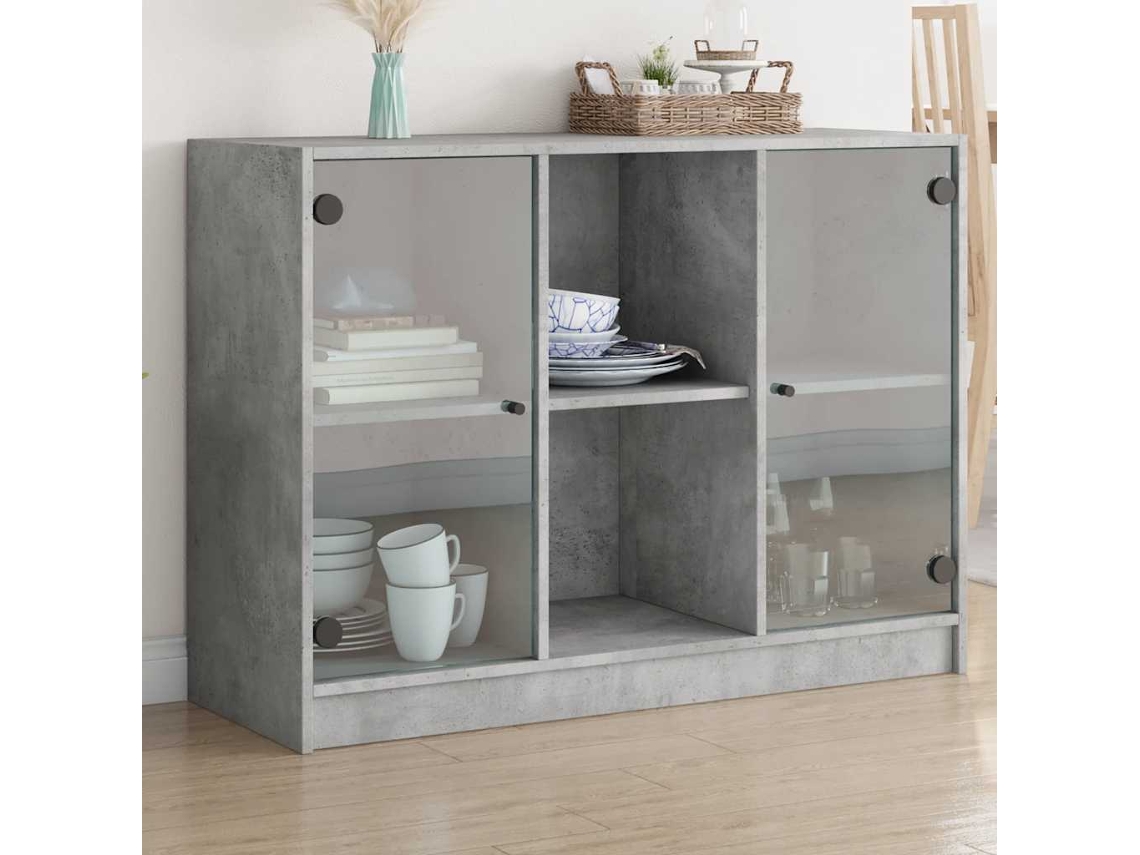 Aparador Madera De Ingeniería Gris Hormigón 102x37x75,5 Cm