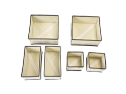 KOFIHETY Caja de Almacenamiento para Ropa Interior 6 Unidades, Organizador de Armario para Sostenes Calcetines Corbatas Beige