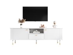 Mueble De Tv Moderno Con Cajones Y Nichos, Acabado Lacado.