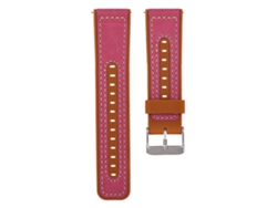 Pulseira De Reposição De Couro E Silicone Com Fivela De Metal Para Fitbit Ionic Cor Rosa