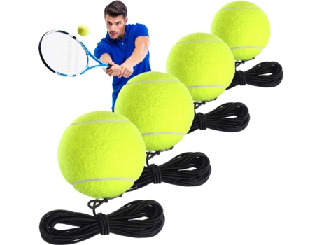 4 paquetes de pelota de entrenamiento de tenis con cuerda de pelotas de entrenamiento de tenis herramienta de entrenamiento de auto práctica equipo...