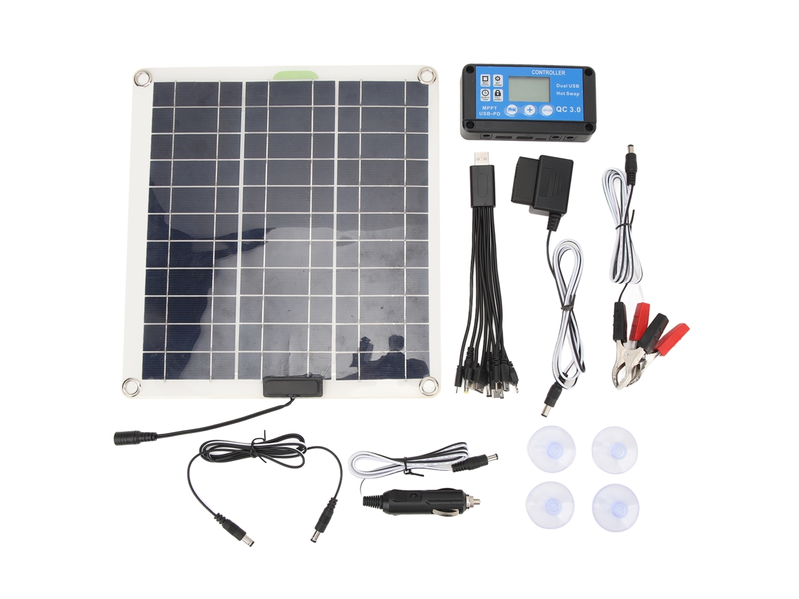 Cargador De Panel Solar De 200 W Con Controlador De 20 A, Ip67, Portátil Para Acampar Y Hacer Senderismo.