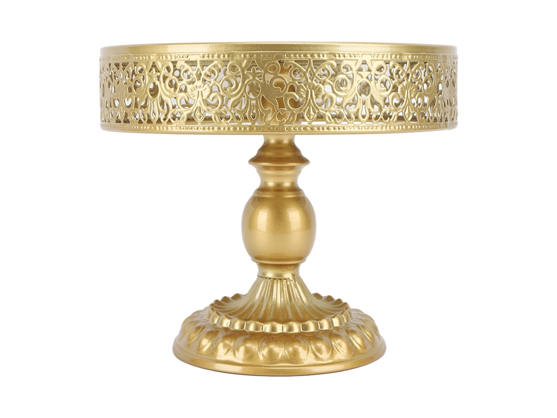 Soporte dorado para carteles con diseño adecuado para fiestas y exhibición de dulces.