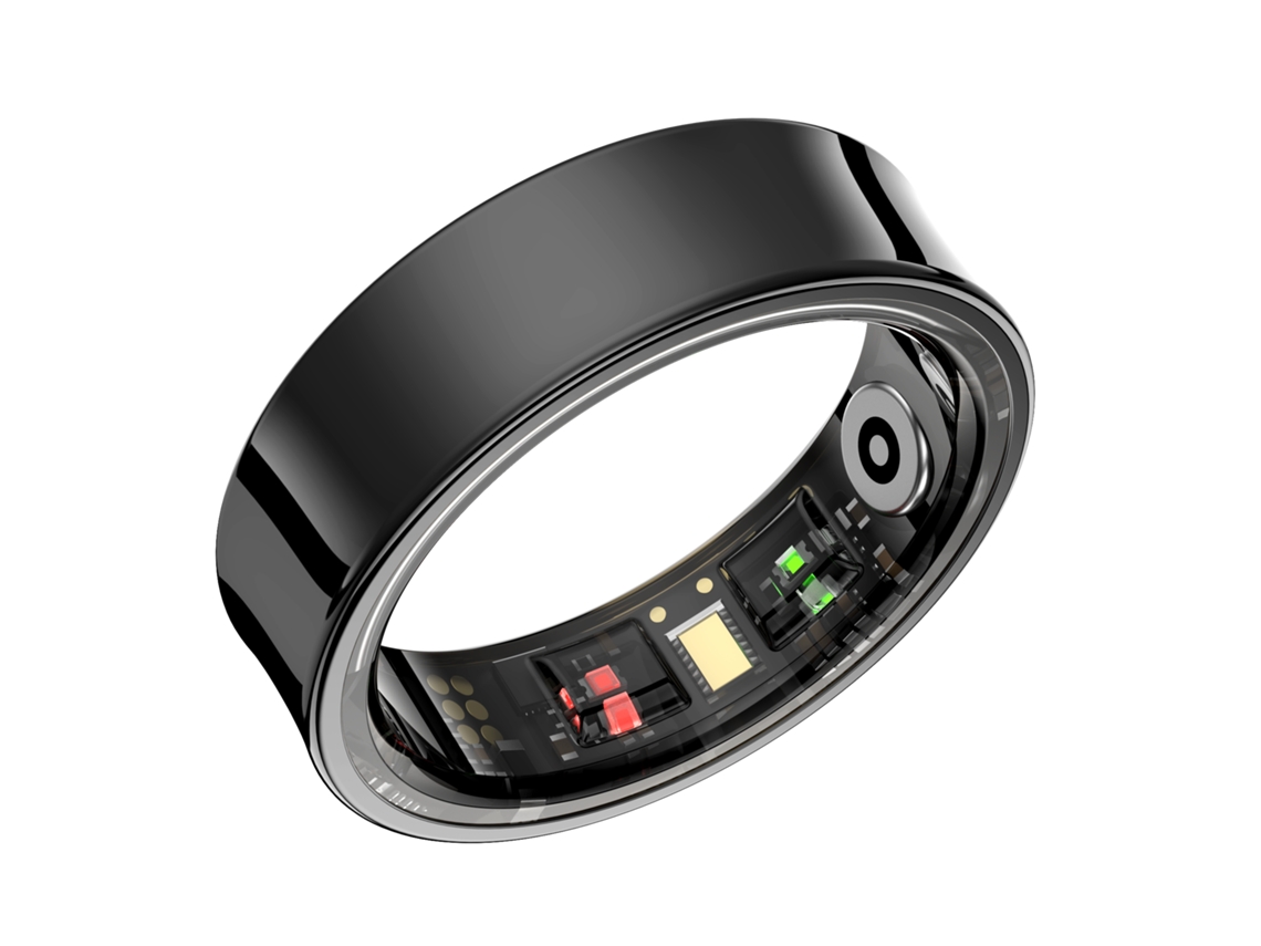 Anillo inteligente, monitor de salud, saturación de oxígeno en sangre, monitorización del sueño, resistente al agua. Mdug (negro, talla 8)