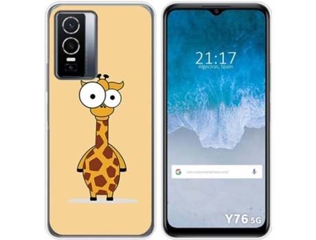 Carcasa para Vivo Y76 5G TUMUNDOSMARTPHONE Dibujos Jirafa Multicolor