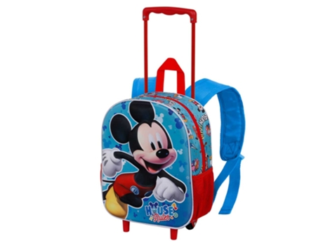 Mickey Mouse House Mochila 3D con Ruedas Pequeña, Azul