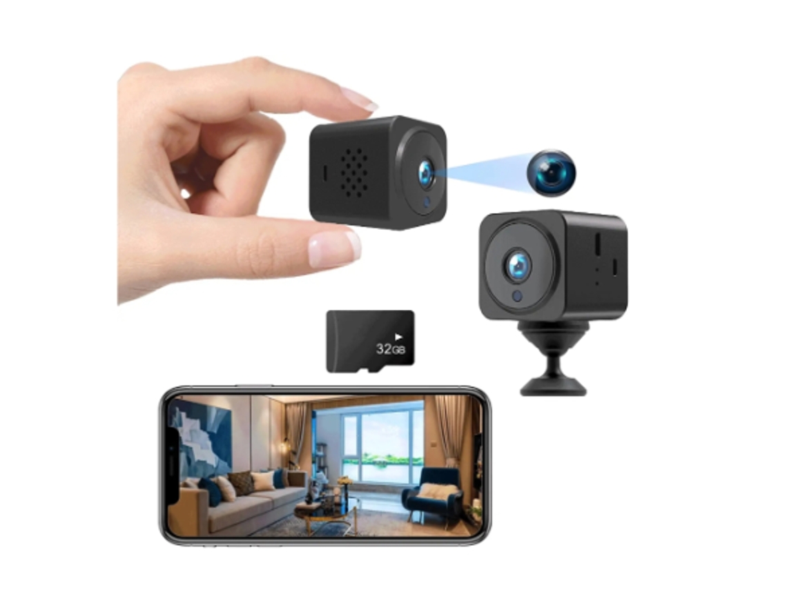 Cámara de seguridad inalámbrica, cámara remota WiFi HD 1080P con intercomunicador bidireccional, visión nocturna, negra Bestvite