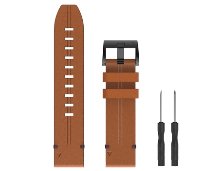 Correa De Reloj Inteligente Para Garmin Quatix 5, Correa De Reloj Con Hebilla De Acero Y Cuero Marrón De 22Mm VENISYMLIS