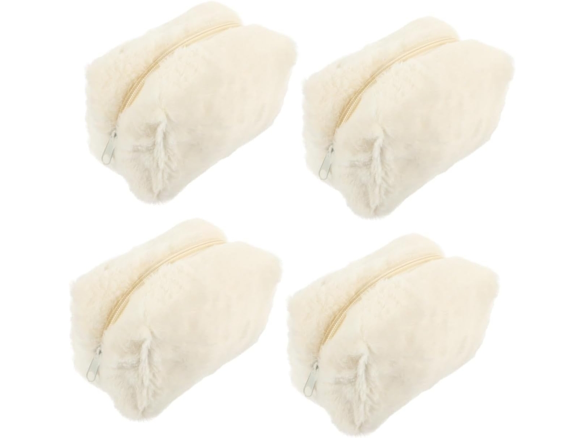 Neceser De Felpa Con Diseño De Macarons De 4 Piezas, Neceser Portátil Para Hombres Y Mujeres, Ideal Para Viajes.