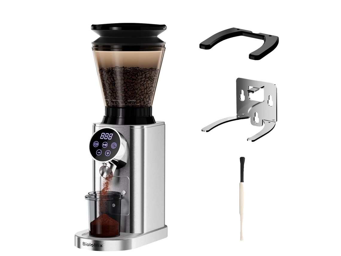 Molinillo de café eléctrico con molinillo cónico, 48 niveles de molienda, carcasa de acero inoxidable, CG210, 220 V, OEM UE