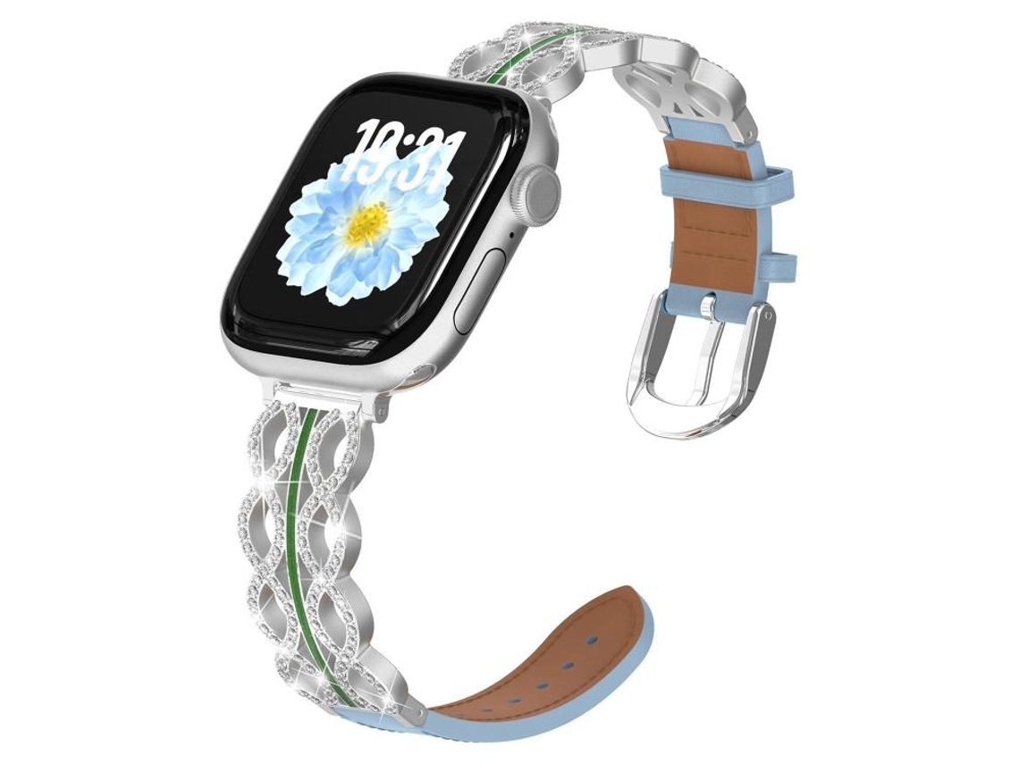Pulsera de diamantes para Apple Watch 40/41/42/38 mm, oro rosa XIAOMOYU