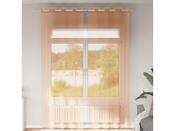 Cortinas De Gasa Con Ojales 2 Uds Terracota