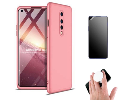 Kit Carcasa Y Protector Oneplus 8T Ultimatte Slim Armor 360º Y Popsocket Rosa