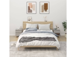 Mesitas de Noche 2 Pzs 40X35X50 Cm Gris Cemento