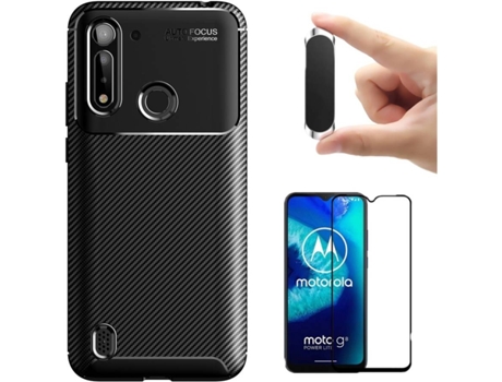 Carcasa, Protector y Soporte Motorola Moto G8 Power Lite Rugged Carbon Negro
