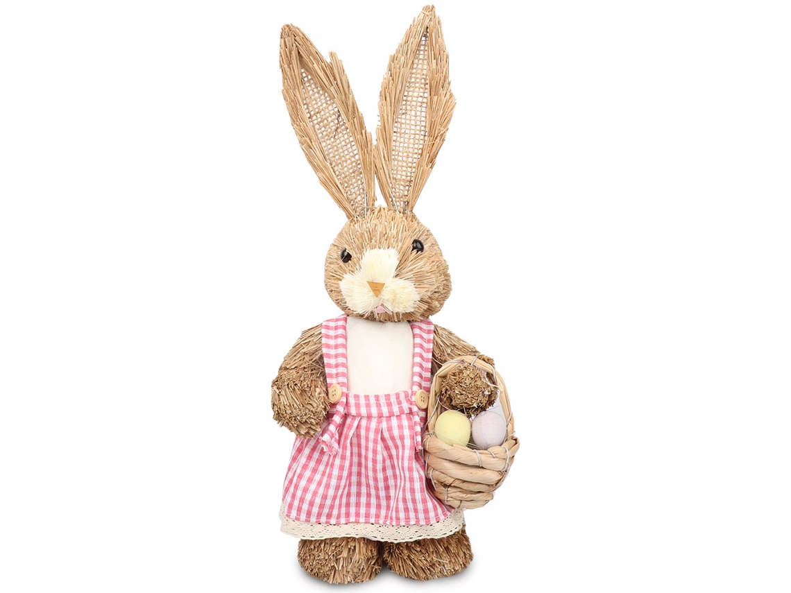 Conejo De Paja Decorativo De Pascua, Adorable Y Exquisito Para Niños Y Amigos.