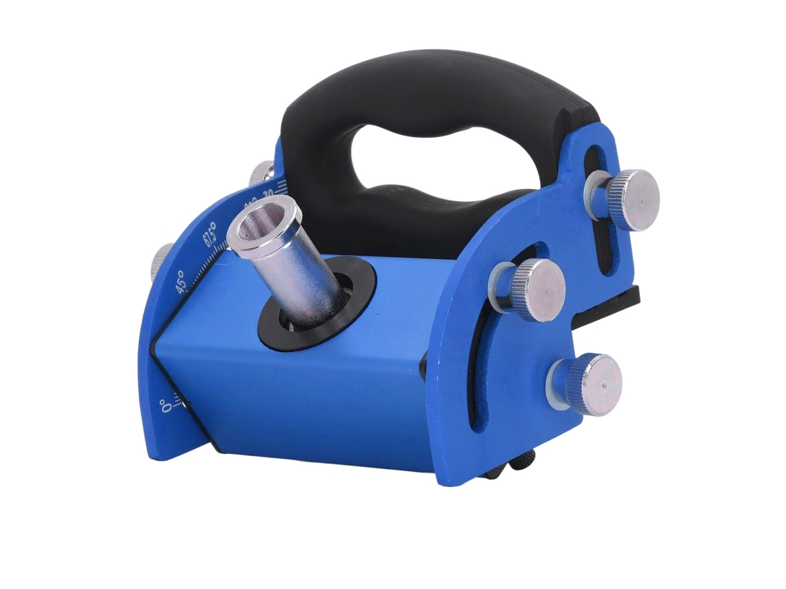 Localizador De Agujeros Para Carpintería De Aleación De Aluminio Ajustable De 0 A 90° Con Escala Clara Para Agujeros En Ángulo - Azul