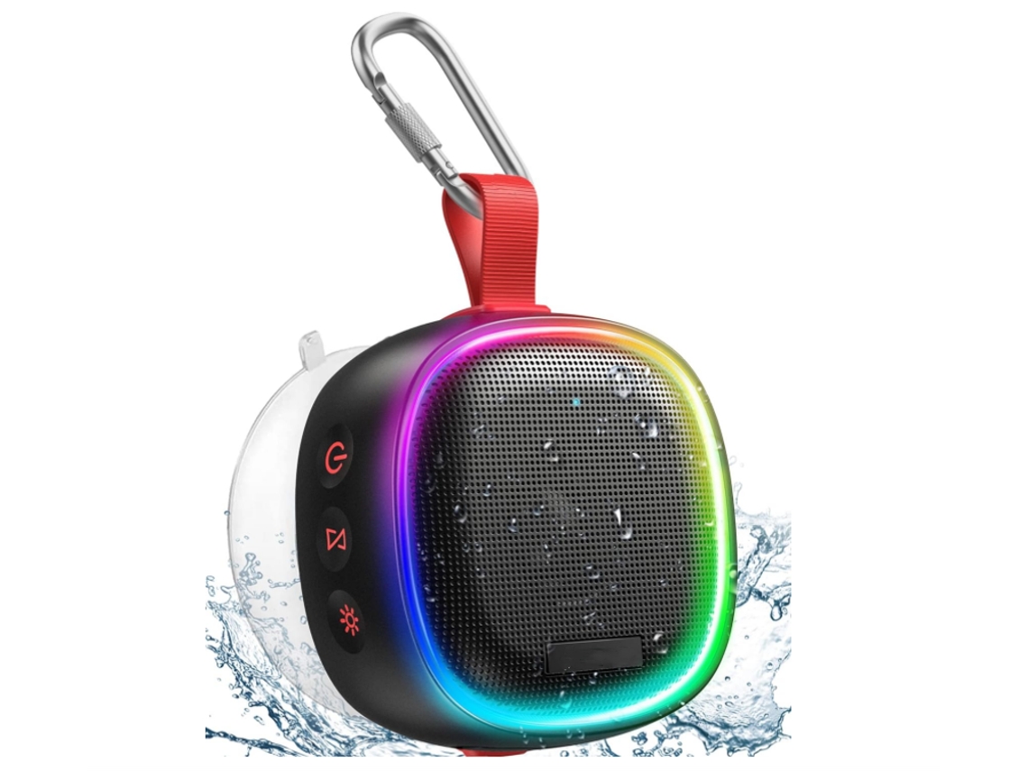 Altavoz Bluetooth 2023 con luz RGB, IPX7 resistente al agua, 20 horas de reproducción (negro) CHRONUS