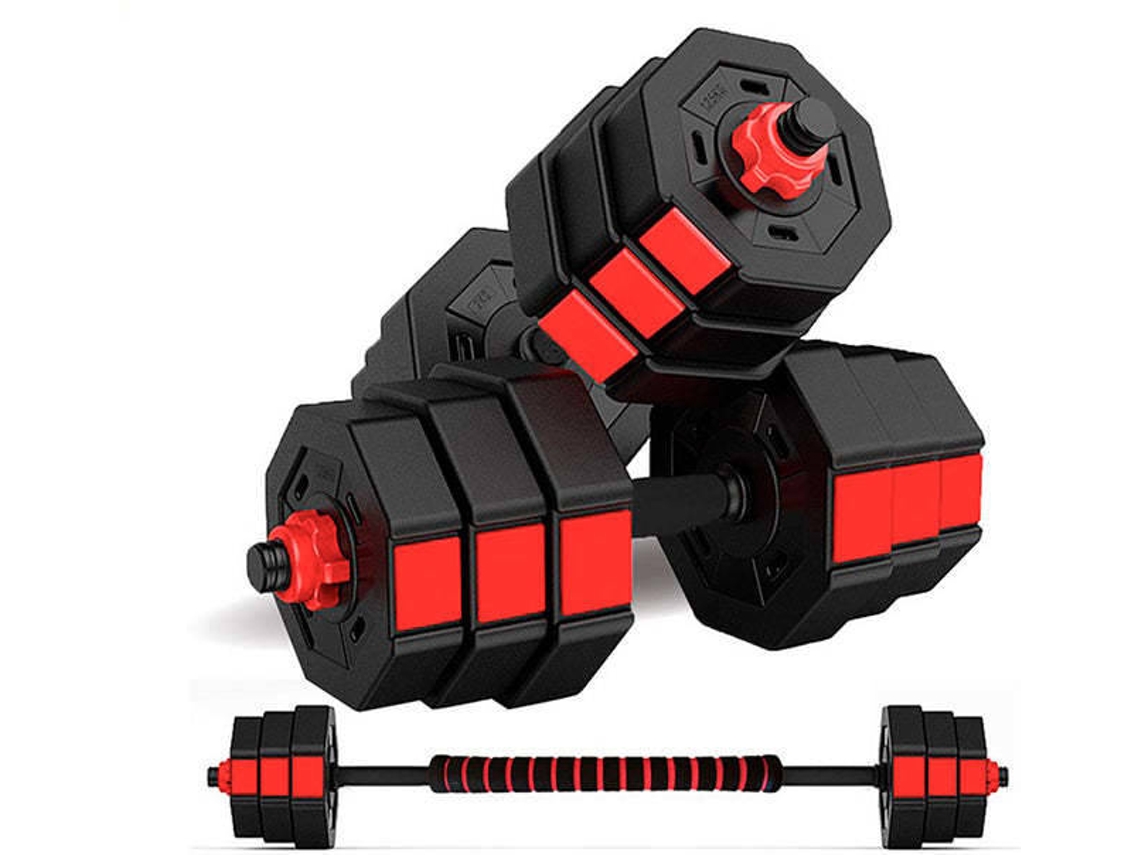 Conjunto de Mancuernas FITNESS TECH 2 en 1 octogonal (20 kg)