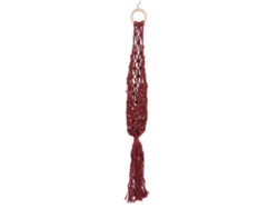 Cesta De Fruta Colgante Portátil De Malla De Algodón, Para Montaje En Pared, Cocina, Color Vino Intenso.