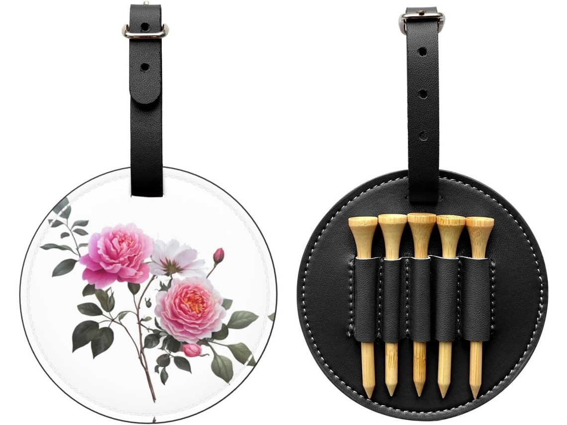 Bolsa Para Tees De Golf Blooming Roses Material Impermeable, Resistente Al Desgaste, A Prueba Humedad Clip Cin